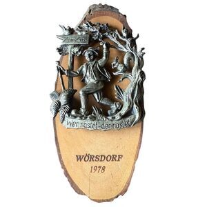 Vintage 1978 Wörsdorf German Wall Plaque Hiking Badge